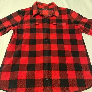 Eddie Bauer Red and Black Women’s Checkered Shirt Buffalo Plaid